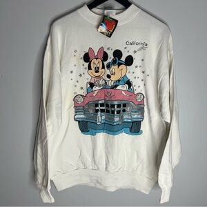 Vintage Disney Mickey & Minnie Mouse California Crewneck Pullover Mens XL White